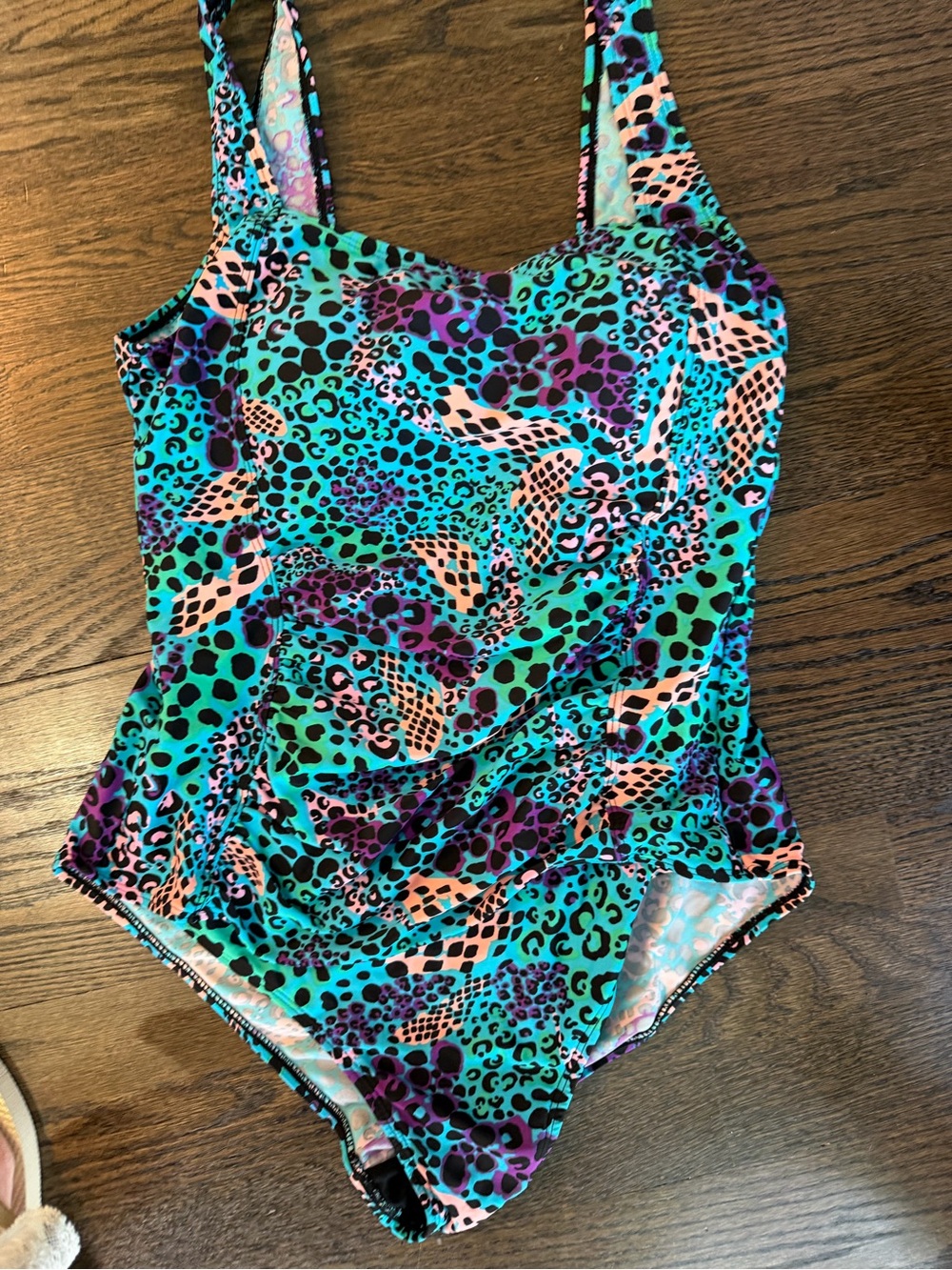 Multicoloured leopard print one piece swimsuit size 12 #leopardprint #swimwear